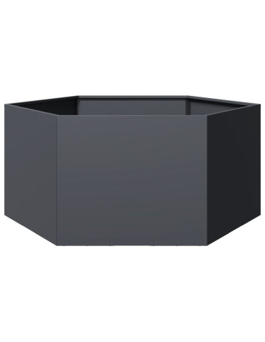 Fioriera da Giardino Antracite Esagono 104x90x45 cm in Acciaio