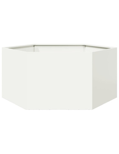 Fioriera da Giardino Bianca Esagono 104x90x45 cm in Acciaio