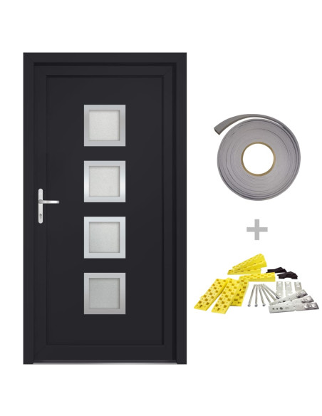 Porta Ingresso Antracite 98x200 cm in PVC