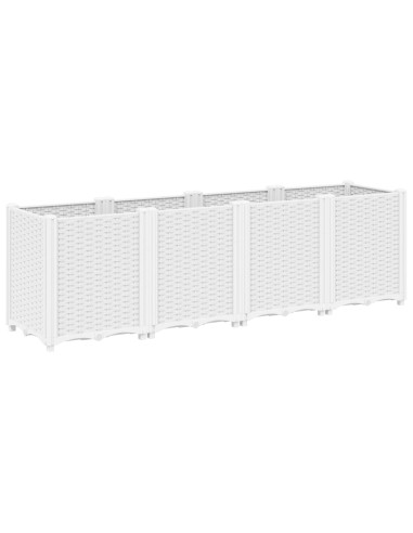 Fioriera da Giardino Bianca 160x40x53 cm in PP