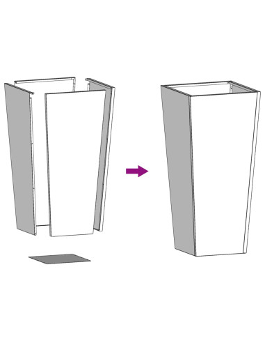 Fioriere da Giardino 2 pz Bianche 35x35x75 cm in Acciaio