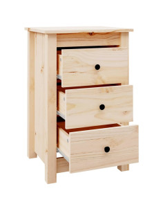Comodino 40x35x61,5 cm in Legno Massello di Pino 2
