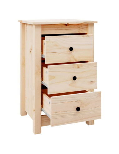 Comodino 40x35x61,5 cm in Legno Massello di Pino