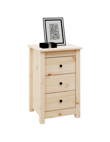 Comodino 40x35x61,5 cm in Legno Massello di Pino