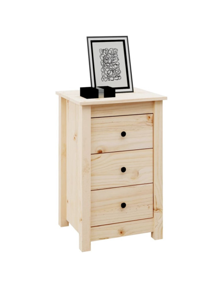 Comodino 40x35x61,5 cm in Legno Massello di Pino