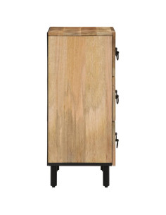 Credenze 3 pz 60x33x75 cm in Legno Massello di Mango