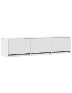Mobile TV con led Bianco 165 x 34 x 40 cm Legno multistrato