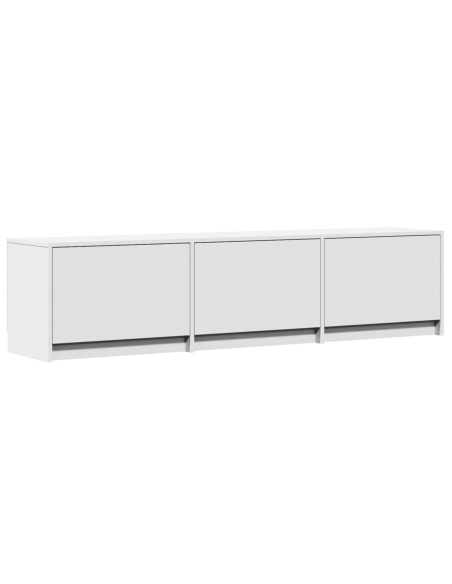 Mobile TV con led Bianco 165 x 34 x 40 cm Legno multistrato