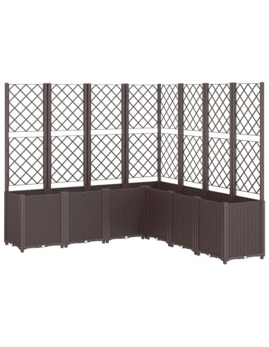 Fioriera da Giardino con Traliccio Marrone 160x160x140 cm in PP