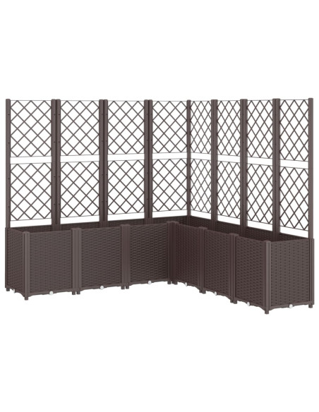 Fioriera da Giardino con Traliccio Marrone 160x160x140 cm in PP