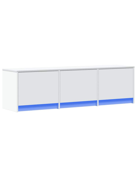 Mobile TV con led Bianco 140 x 34 x 40 cm Legno multistrato