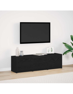 Mobile TV Rovere Nero 140 x 34 x 40 cm Legno multistrato