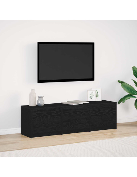 Mobile TV Rovere Nero 140 x 34 x 40 cm Legno multistrato