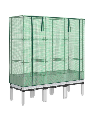 Letto Rialzato con Copertura Serra Effetto Rattan 120x40x140 cm