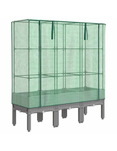 Letto Rialzato con Copertura Serra Effetto Rattan 120x40x140 cm