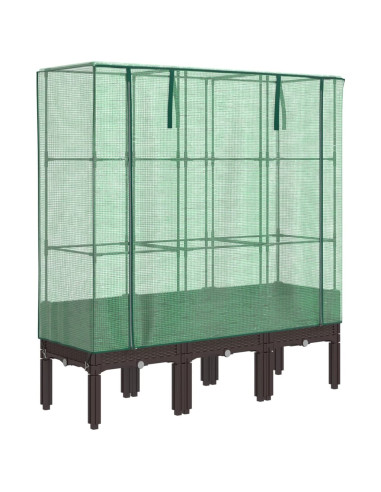 Letto Rialzato con Copertura Serra Effetto Rattan 120x40x140 cm