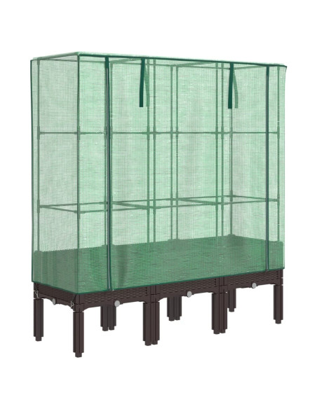 Letto Rialzato con Copertura Serra Effetto Rattan 120x40x140 cm