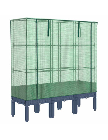 Letto Rialzato con Copertura Serra Effetto Rattan 120x40x140 cm