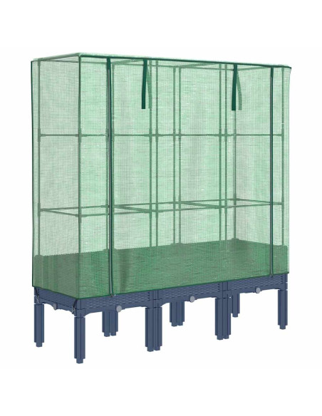 Letto Rialzato con Copertura Serra Effetto Rattan 120x40x140 cm