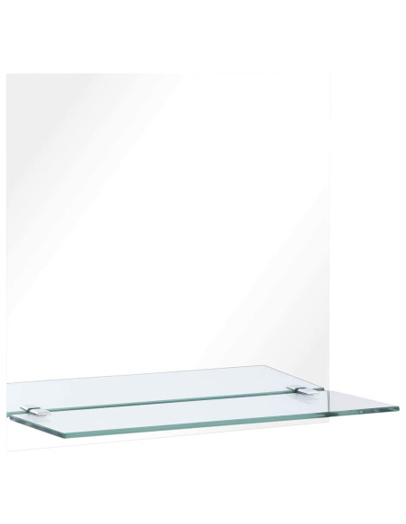 Specchio da Parete con Mensola 30x30 cm in Vetro Temperato