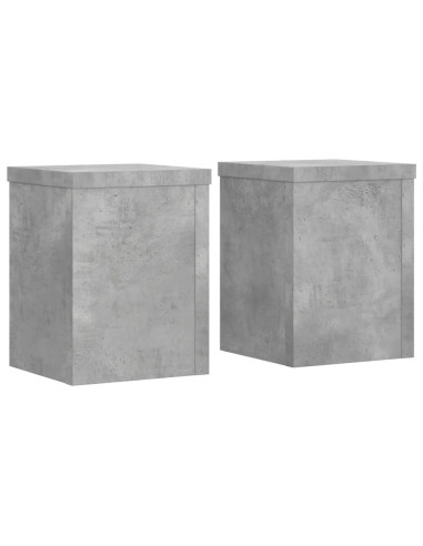 Supporti per Piante 2 pz Grigio 15x15x20 cm Legno Multistrato