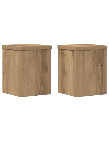 Supporti per Piante 2 pz Rovere 15x15x20 cm in Multistrato