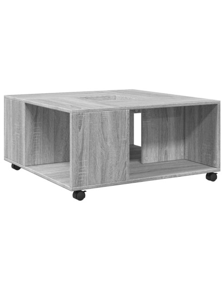 Tavolino da Salotto Grigio Sonoma 80x80x40 cm Legno Multistrato