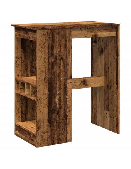 Tavolo Bar con Rastrelliera Antico 90x47,5x103,5 cm Multistrato