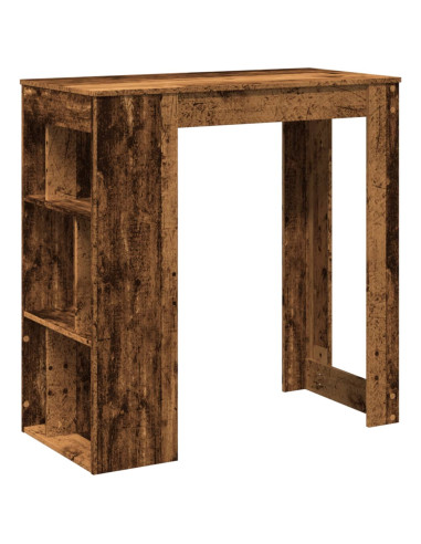 Tavolo Bar con Rastrelliera Antico 102x50x103,5 cm Multistrato