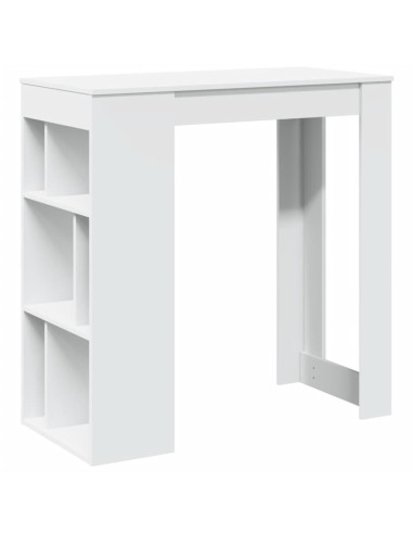 Tavolo Bar con Rastrelliera Bianco 102x50x103,5 cm Multistrato