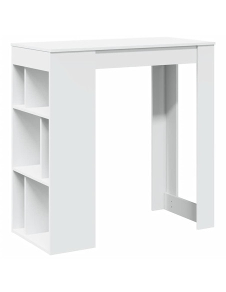 Tavolo Bar con Rastrelliera Bianco 102x50x103,5 cm Multistrato
