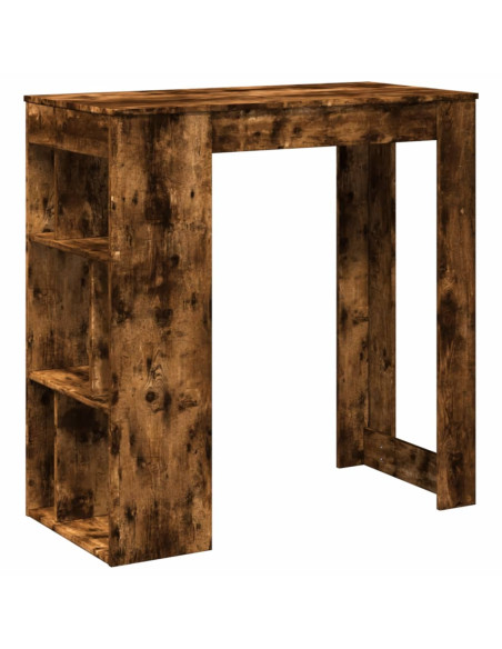 Tavolo Bar con Rastrelliera Rovere 102x50x103,5 cm Multistrato