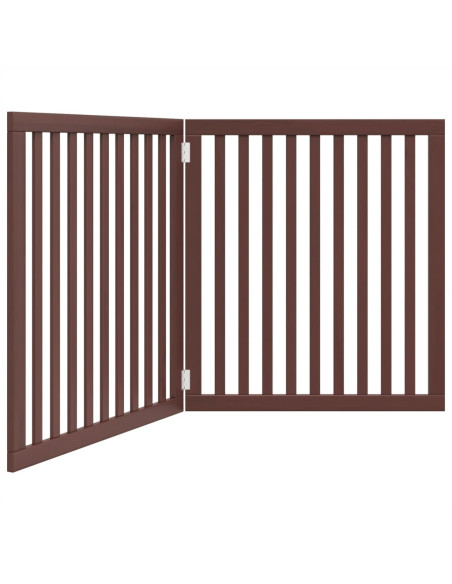 Cancello Cani Pieghevole 2 Pannelli Marrone 160cm Legno Pioppo