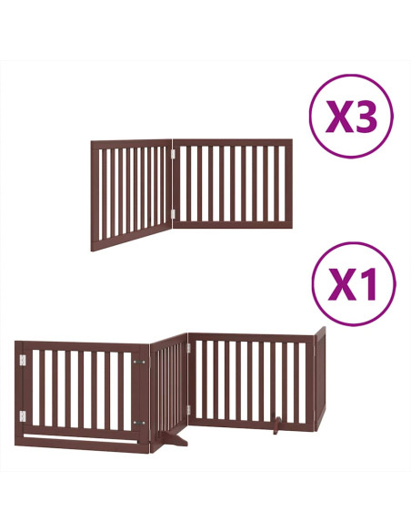 Cancello Cani Porta Pieghevole Marrone 10 Pannelli 800cm Pioppo