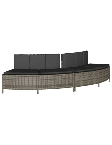 Panche Vasca Idromassaggio con Cuscini 2pz in Polyrattan Grigio