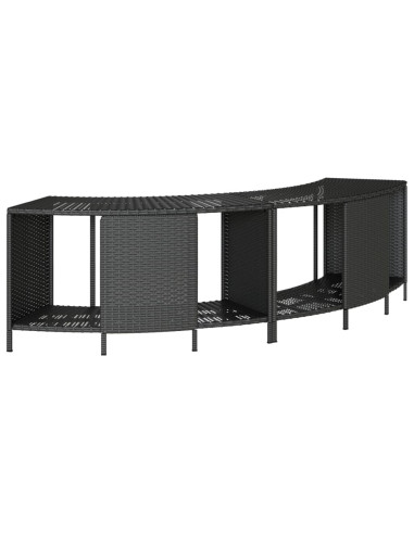 Scaffali Portaoggetti Vasca Idromassaggio 2pz Polyrattan Nero
