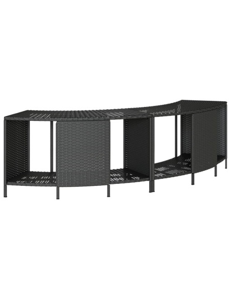 Scaffali Portaoggetti Vasca Idromassaggio 2pz Polyrattan Nero