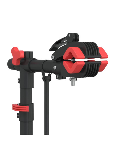 Supporto Riparazione Bici Regolabile 92-152 cm Rosso in Acciaio