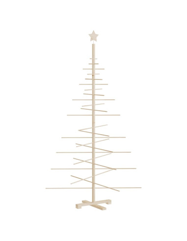 Albero di Natale Decorativo in Legno 180 cm Legno Massello Pino