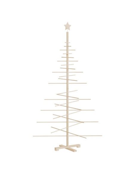 Albero di Natale Decorativo in Legno 180 cm Legno Massello Pino