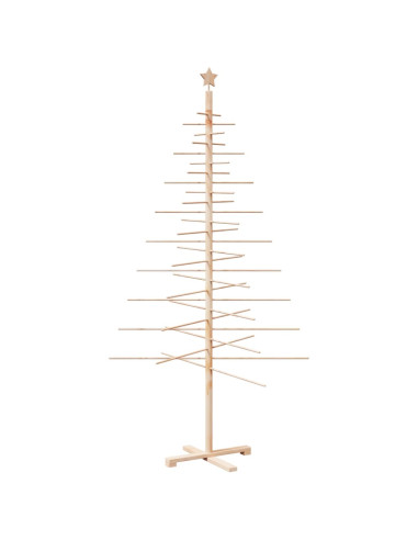 Albero di Natale Decorativo in Legno 210 cm Legno Massello Pino