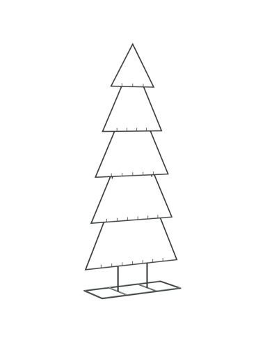 Albero di Natale Decorativo in Metallo Nero 150 cm