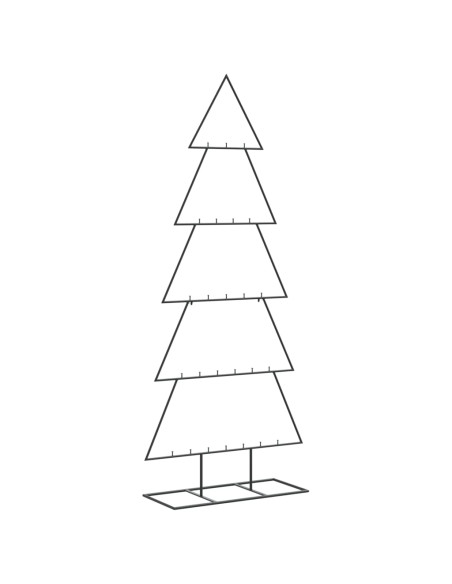 Albero di Natale Decorativo in Metallo Nero 150 cm