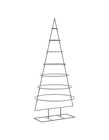 Albero di Natale Decorativo in Metallo Nero 180 cm