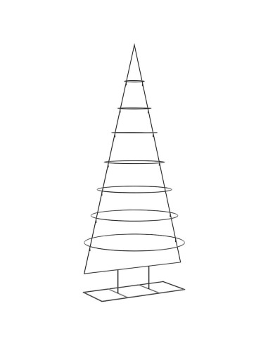 Albero di Natale Decorativo in Metallo Nero 210 cm