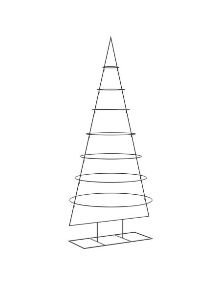 Albero di Natale Decorativo in Metallo Nero 210 cm