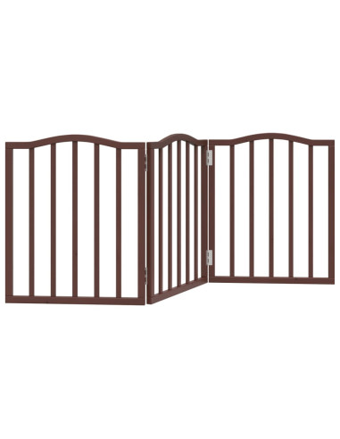 Cancello Cani Pieghevole 3 Pannelli Rovere Marrone 150cm Pioppo