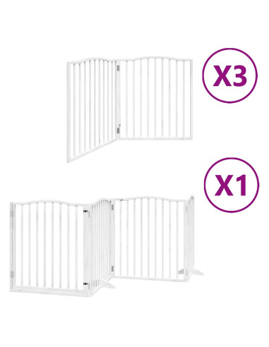 Cancello Cani Porta Pieghevole Bianco 10 Pannelli 800 cm Pioppo