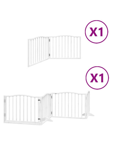 Cancello Cani Porta Pieghevole Bianco 6 Pannelli 480 cm Pioppo