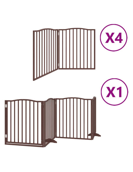 Cancello Cani Porta Pieghevole Marrone 12 Pannelli 960cm Pioppo